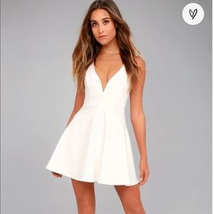 Lulu’s Love Galore White Skater Dress